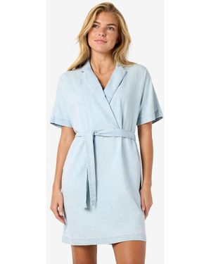 Noisy May Short Sleeve Mini Dress - Blue