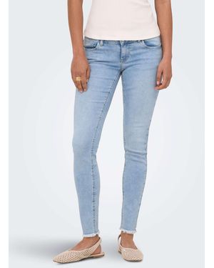ONLY Coral jean stretch coupe skinny taille basse en denim clair - Bleu