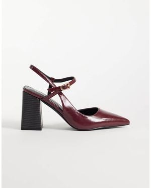 Raid Merrill Block Heeled Slingback Shoes With Pointed Toe - Multicolor