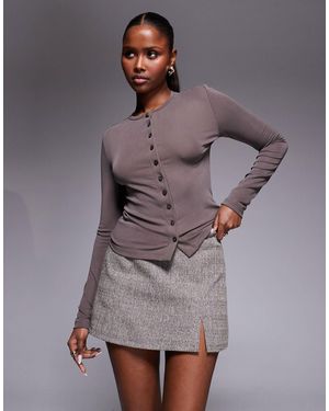 River Island Clean Belted Skort With Split - Grey