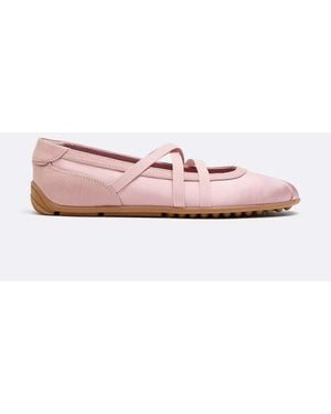 Stradivarius Satin Trainer Court Shoes With Crossover Straps - Pink