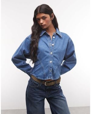 ASOS Denim-hemd mit taillierter taille - Blau