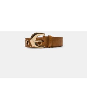 Stradivarius Belt With Details - White