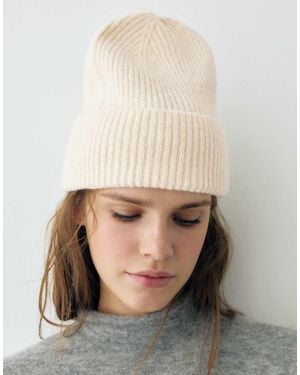Pull&Bear Ribgebreide Beanie - Naturel