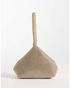 ASOS Chainmail Mini Grab Cookie Clutch Bag - Natural