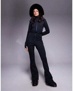 ASOS 4505 Ski & Snow Asos 4505 Tall Ski Soft Shell Belted Ski Suit With Slim Kick Leg And Faux Fur Hood - Blue
