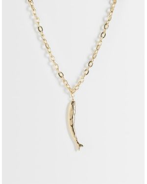 ASOS Long Necklace With Sardine Pendant - White