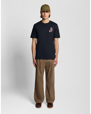 Lyle & Scott Ss T-Shirts Supermarket Embroidered T-Shirt - Blue