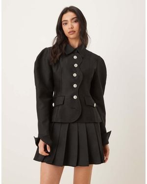 JW PEI Satin Pleated Mini Skirt Co-Ord - Black