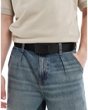 ASOS Webbing Belt With Matte Buckle - Blue