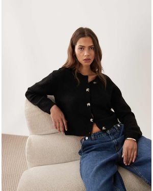 Brave Soul Fisherman Knit Cardigan - Black