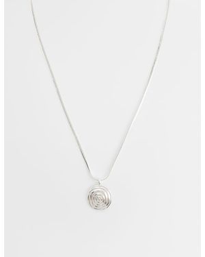 Orelia Collana Appariscente A Spirale Placcata - Bianco