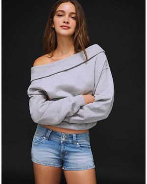 Bershka - Mini-jupe en coton avec ceinture - Noir
