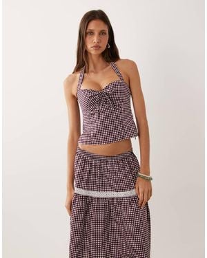 Motel Co-ord Kampi Halter Top - Red