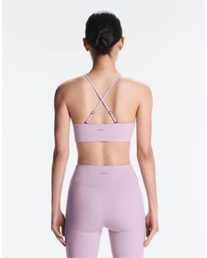 Oysho Comfortlux Light-support Sports Bra With Crossover Straps - Purple