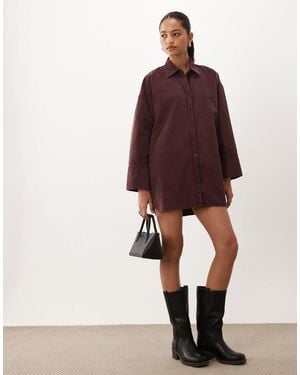 ASOS Oversize-cord-hemdkleid - Rot