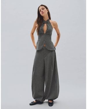 Bershka Halter Neck Top - Grey