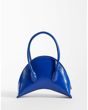 ASOS – strukturierte kleine croissant-clutch - Blau