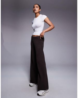 BO+TEE Bo+tee Ribbed Knit Wide Leg Trackies - Blue
