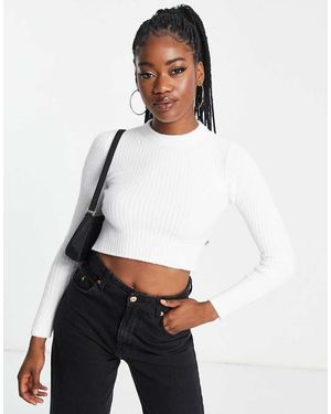 Bershka Fluffy Yarn Jumper - White