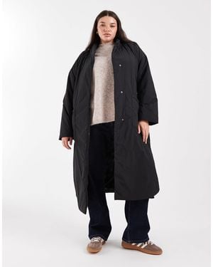 ONLY Tie Waist Longline Coat - Black
