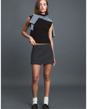 Stradivarius Minirock mit knopfdetails - Blau