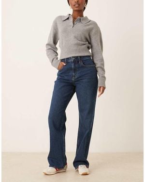 Abercrombie & Fitch Vaqueros Holgados De Talle Alto Y Estilo Años 90 Con Lavado Azul Medio De