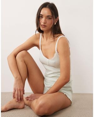 Boux Avenue Poly Rib Cami And Short Set - Brown