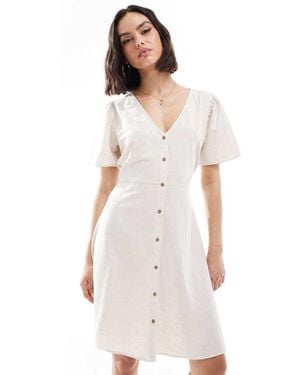 ONLY Linen Blend Mini Dress - White