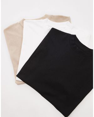 TOPMAN 3 Pack Oversized Fit T-shirt - Black