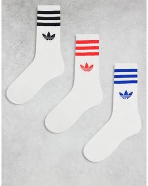 adidas Originals Adicolor Trefoil 3 Pack Crew Socks - Grey