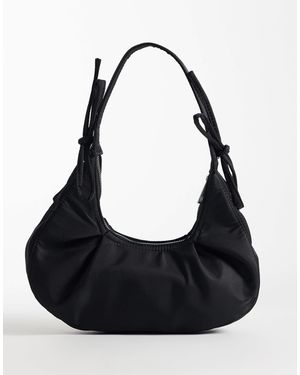 JJXX Nylon Shoulder Bag With Bow Detail - Black