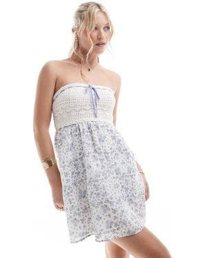 Hollister Crochet Bandeau Mini Dress - White