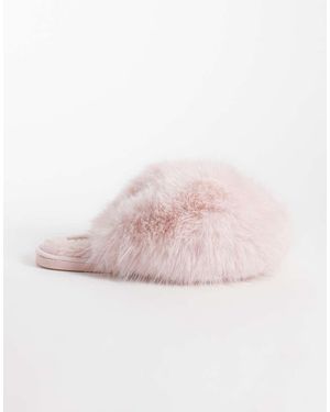 SEQWL Smarties Fluffy Pompomslippers - Roze