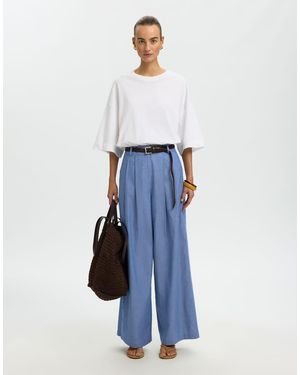 SELECTED Wide-Leg Trousers - Blue