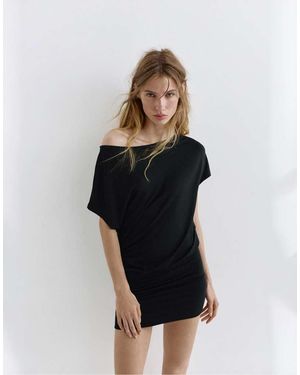 Pull&Bear Short Asymmetric Dress - Black