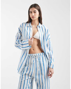 Aray Long Sleeve Beach Shirt - Blue
