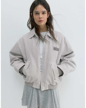 Pull&Bear Jack Met Geborduurde Patch - Grijs