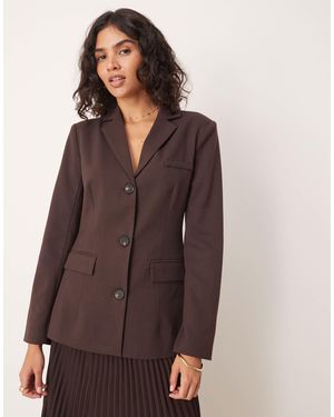 Pretty Lavish Cinched Blazer Co-ord - Brown
