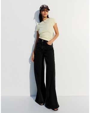 Bershka High-waist Wide-leg Jeans - White