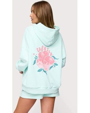 Edikted Beach Bloom Hoodie - Blue