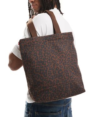 Levi's Leopard Print Canvas Tote Bag - Brown