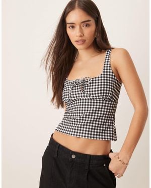ASOS Milk Maid Ruched Bust With Tie Detail - Grey