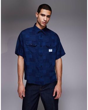 HUGO Oversized Patterned Shirt - Blue