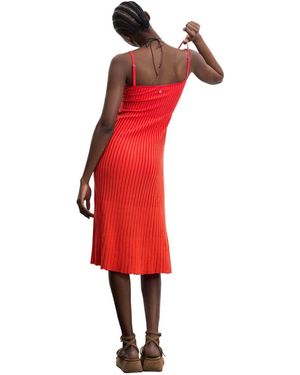 Desigual – trägerkleid aus 100% baumwolle - Rot