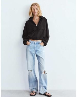 Pull&Bear – leichte kapuzenjacke - Blau