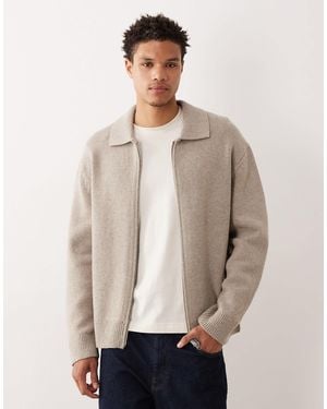 ARKET Gilet oversize à fermeture éclair - beige - Neutre