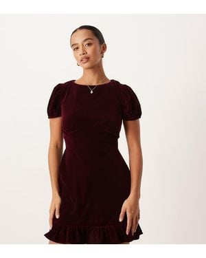 Nobody's Child Petite Cosmo Velvet Mini Dress - Red