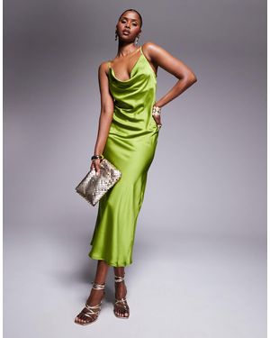 New Look – satin-midikleid - Grün