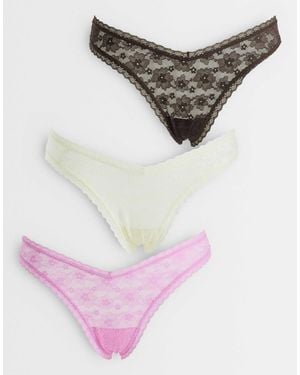 ASOS – ava – 3er-pack tangas - Mehrfarbig